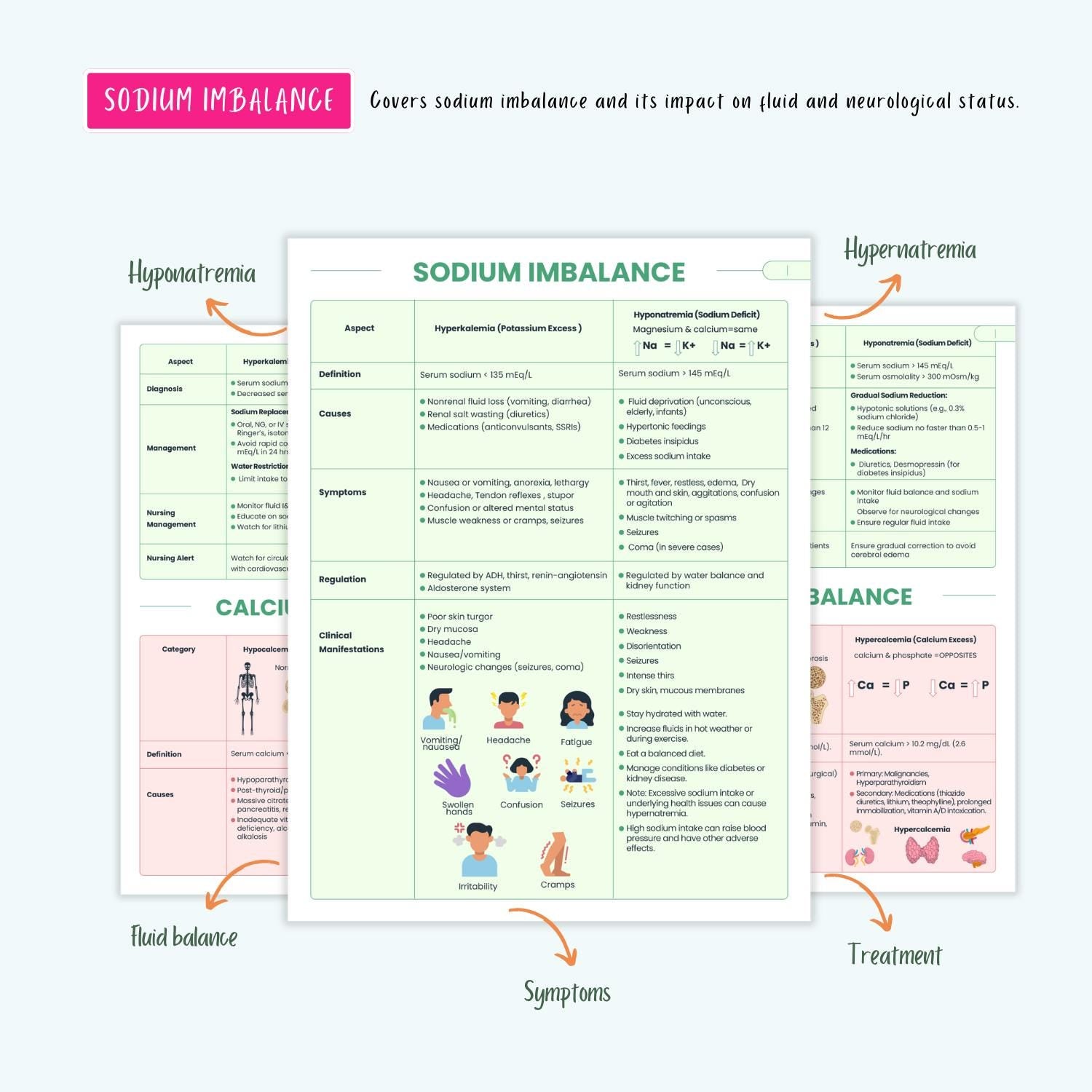 Electrolyte Fluid Disorders Notes Sodium Potassium Calcium Magnesium Imbalance NCLEX Study Guide