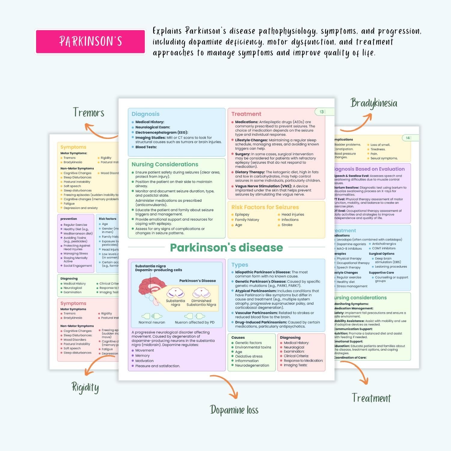 Neurological Disorders Notes | 20+ Brain Conditions | Stroke Seizures ICP Parkinsons Neuro Nursing