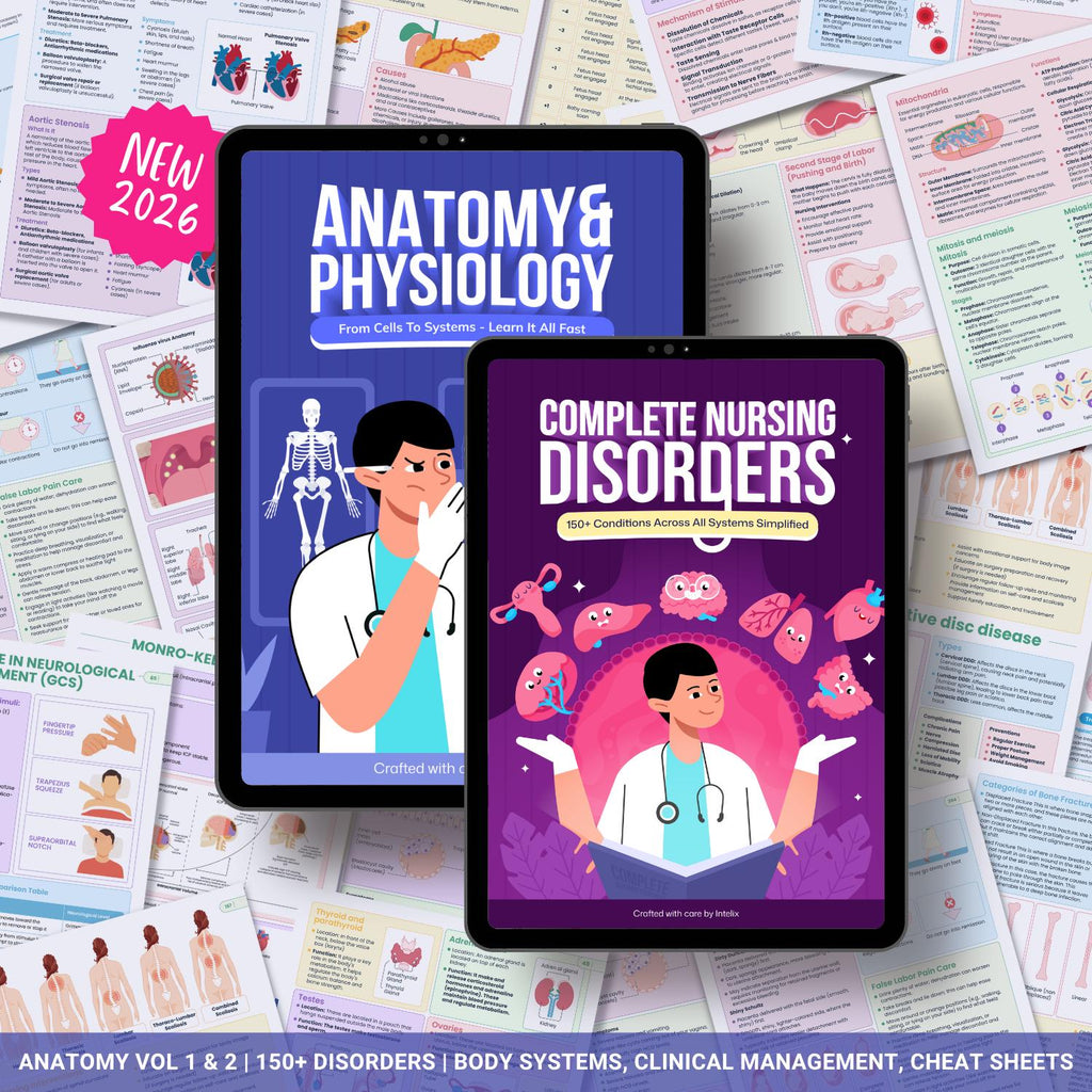 Anatomy & Nursing Disorders Complete Bundle | Human Anatomy, 150+ Diseases, Treatment, NCLEX Notes | Coloring Book