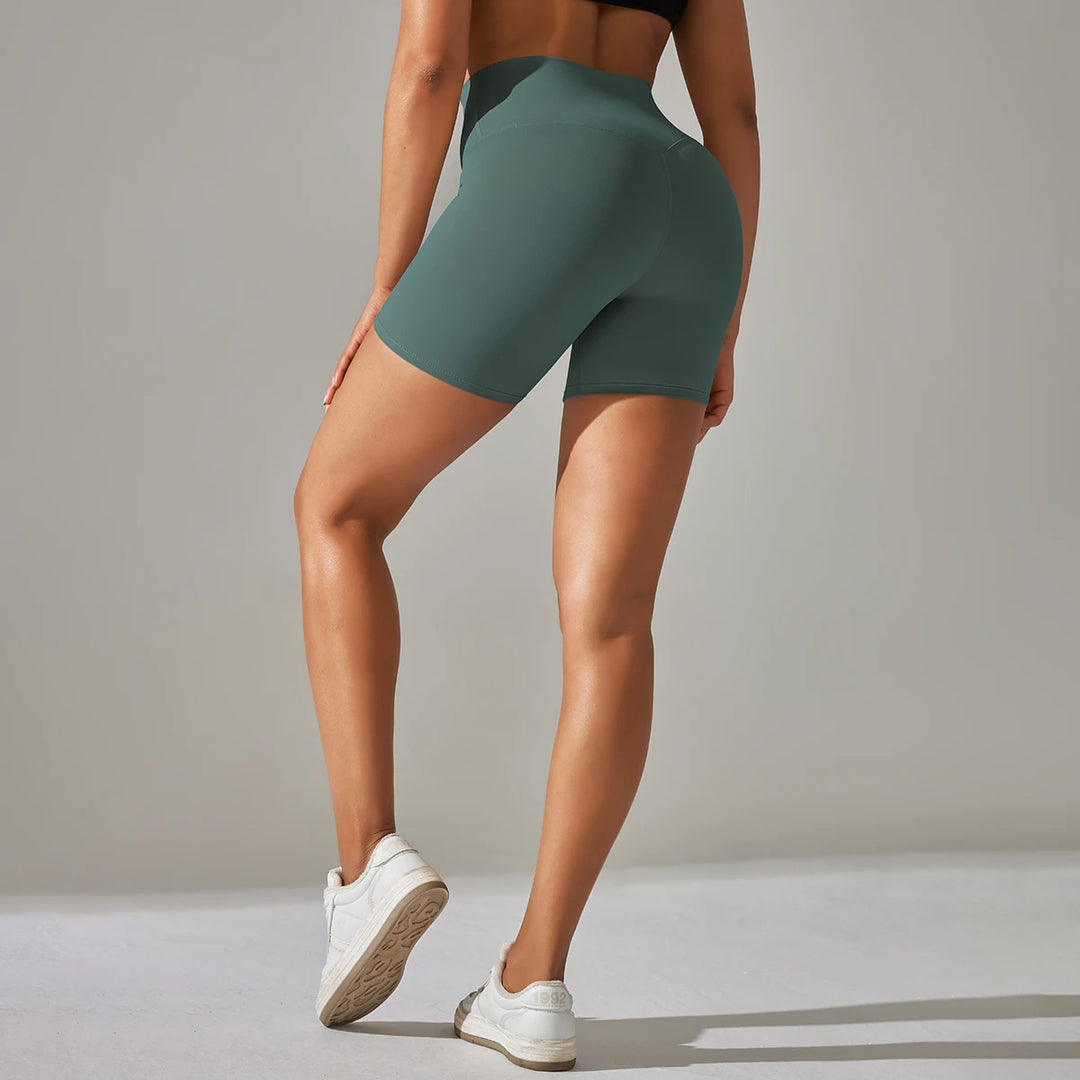 Junaizo Yoga Shorts Women Fitness Shorts Running Cycling Shorts Breathable Sports Leggings High Waist Summer Workout Gym Shorts
