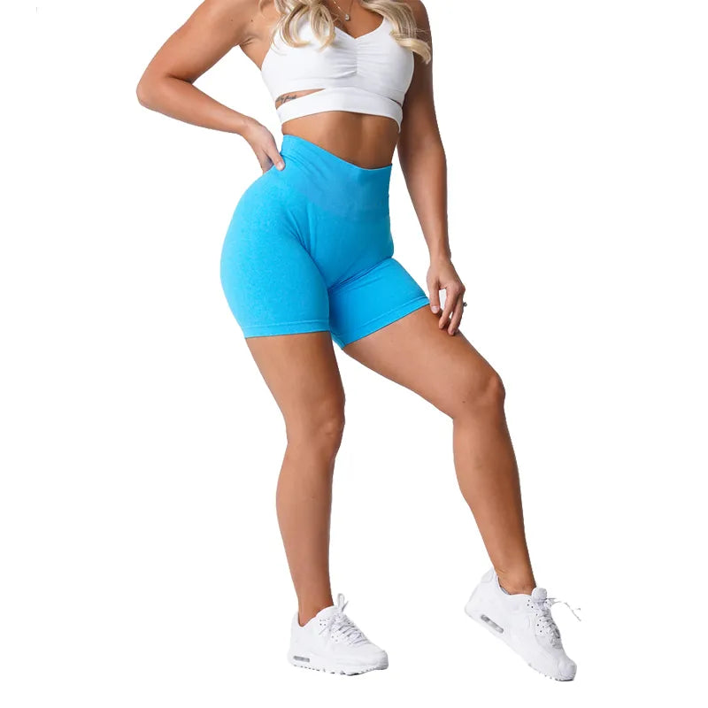 Junaizo Seamless Pro Shorts Spandex Shorts Woman Fitness Elastic Breathable Hip-lifting Leisure Sports Running