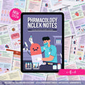 NCLEX Pharmacology Bundle | 80+ Drugs, Cardiac, Respiratory, Antibiotics, Antivirals, ICU, Mnemonics | Nursing School Notes