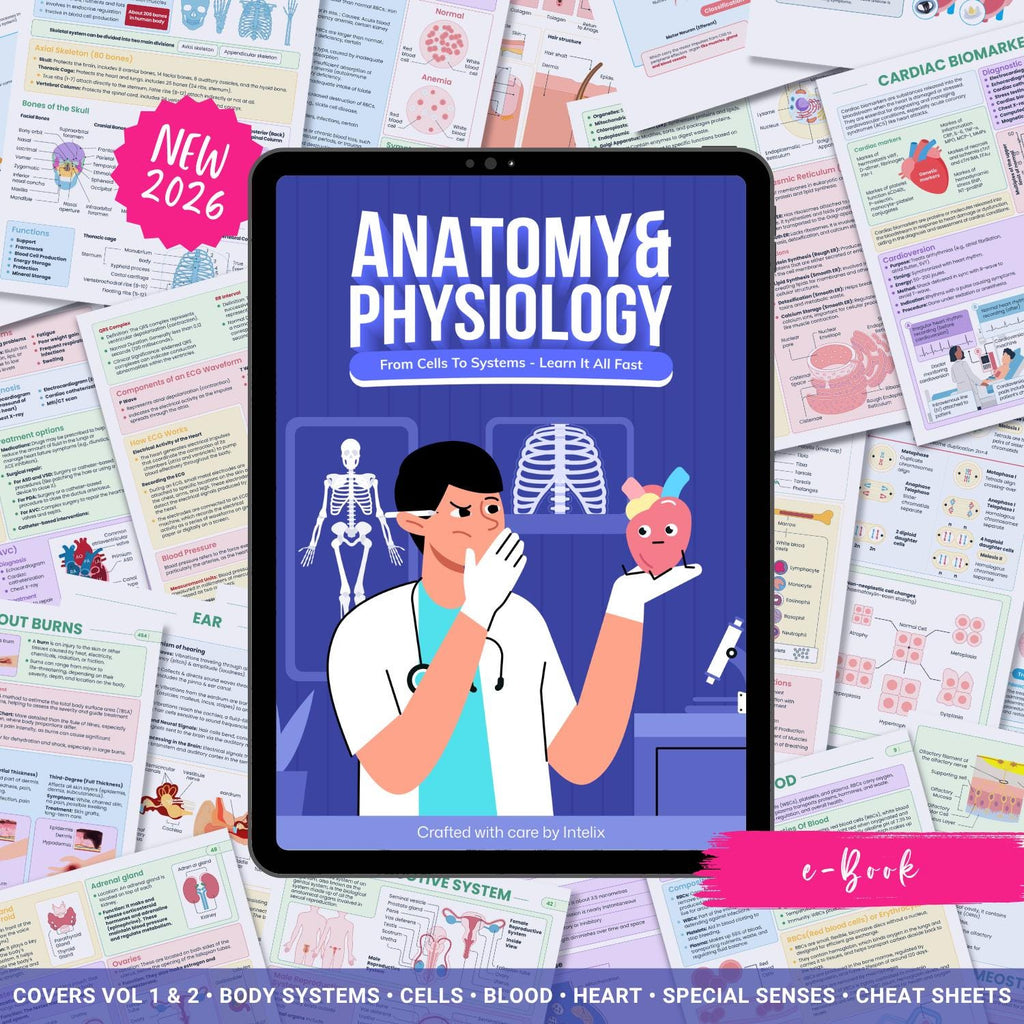 Anatomy and Physiology Complete Bundle | Nursing School | Human Anatomy, Flashcards, Cheat Sheets, Coloring Book