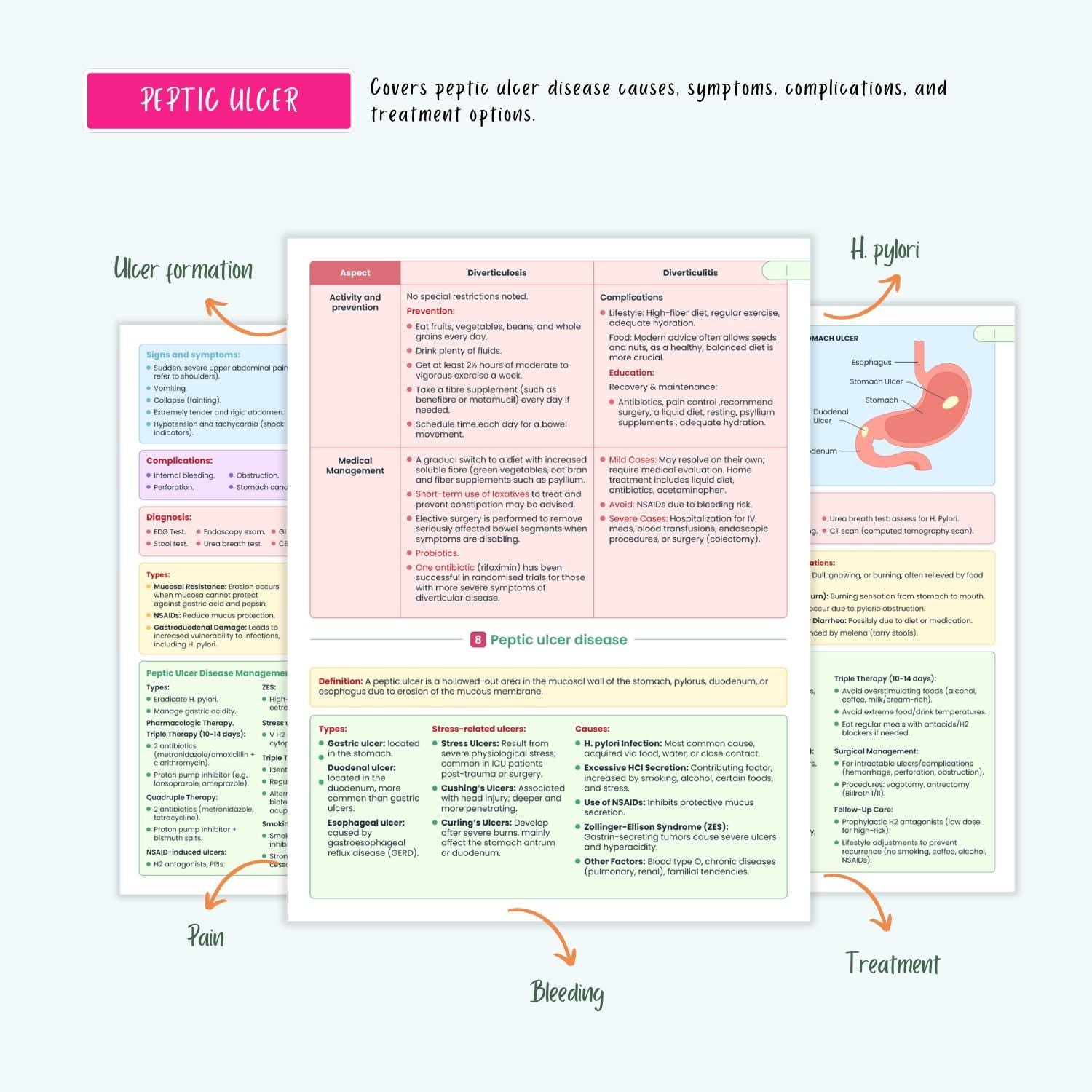 Gastrointestinal Disorders Notes 15+ GI Conditions Liver Pancreatitis GERD Gastritis IBD Nclex Guide